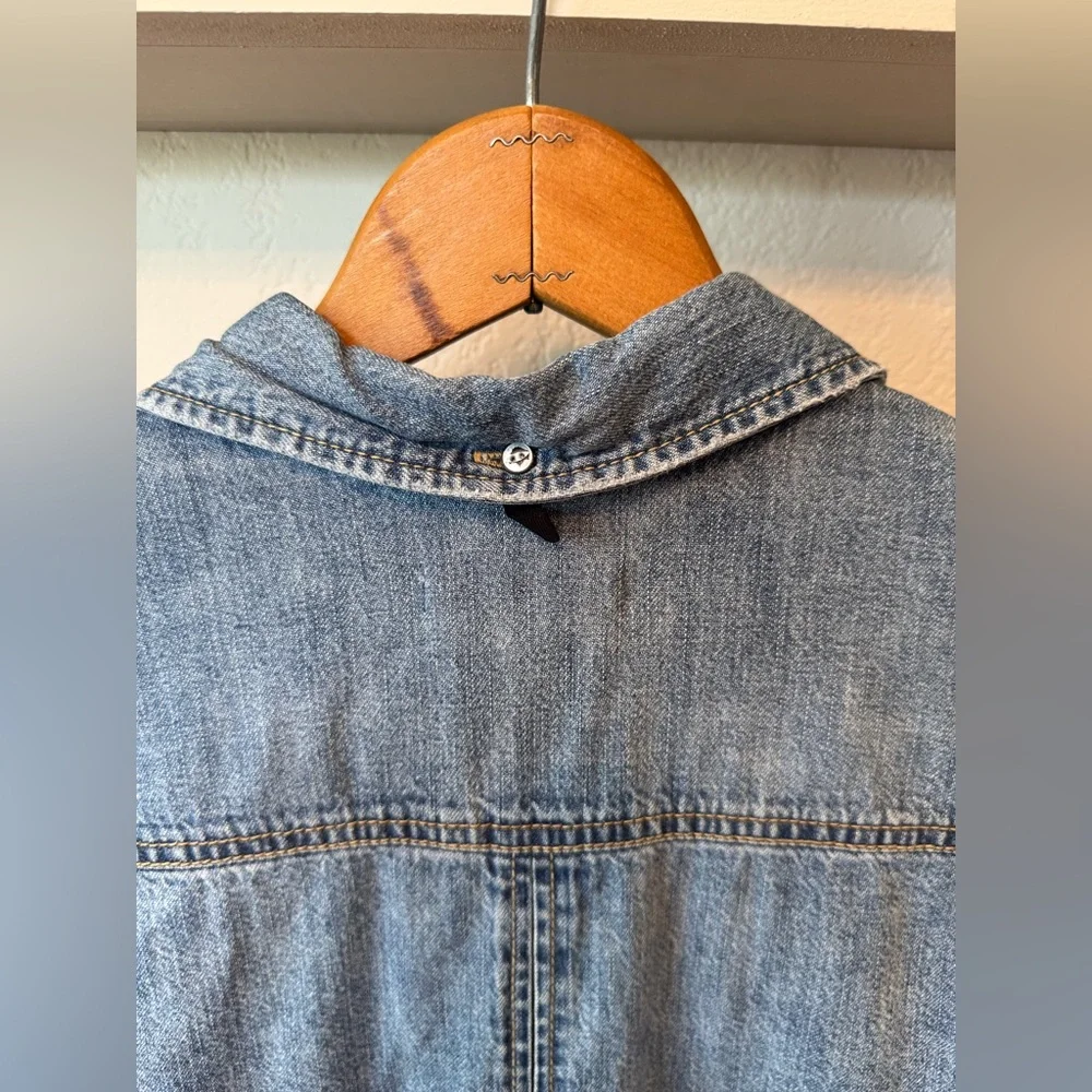 SOLD⚫️Rag & Bone Relaxed Fit Denim Shirt Dress Pockets Women’s Large - Picture 8 of 13